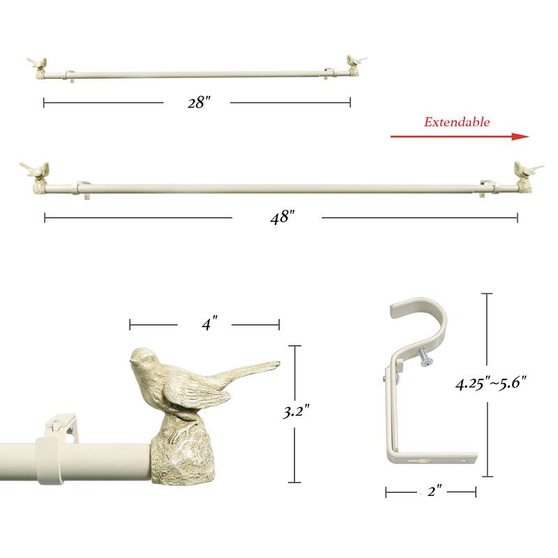 Meriville 1-Inch Diameter Single Window Treatment Curtain Rod
