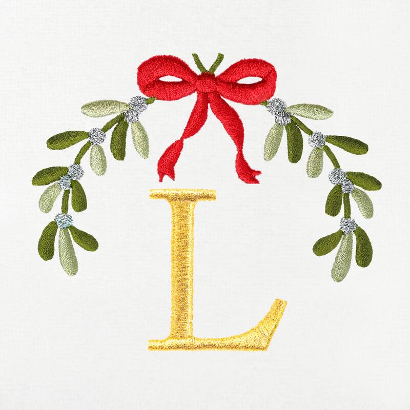 Authentic Hotel and Spa Christmas MISTLETOE MONOGRAM Embroidered Luxury 100% Turkish Cotton Hand Towels Set of 2