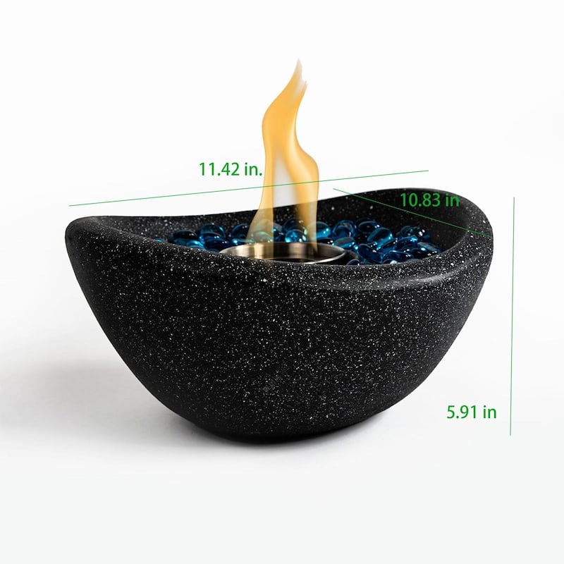 Oval Concrete Ethanol Outdoor Mini Portable Fire Pit Smokeless Fire Bowl