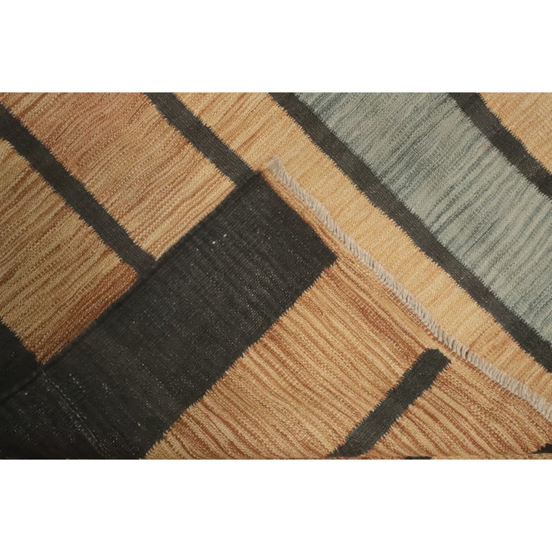 Hand Woven Oriental 100% Wool Carpet Southwestern Modern Multi-Colored Kilim Area Rug - 12' 10'' X 10' 4''