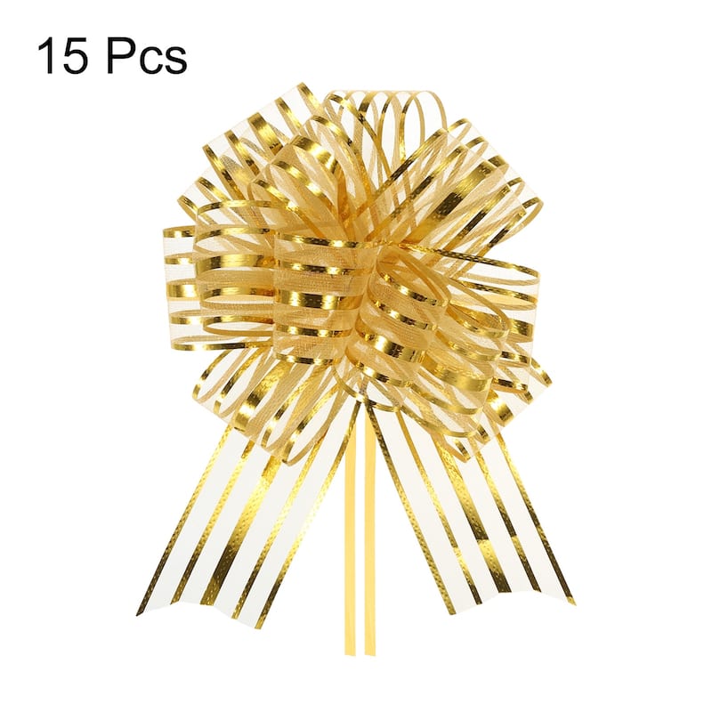 15pcs 6 Inch Organza Large Pull Bow Gift Wrapping Bows Chiffon