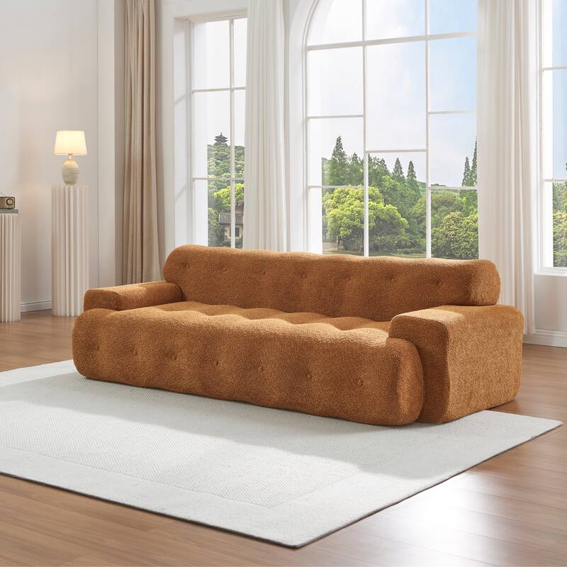 Button Tufted Upholstered 3 Seater Sofa, Comfy Chenille Deep Seat Cloud Couch, Compression Sofa for Apartment, Living Room