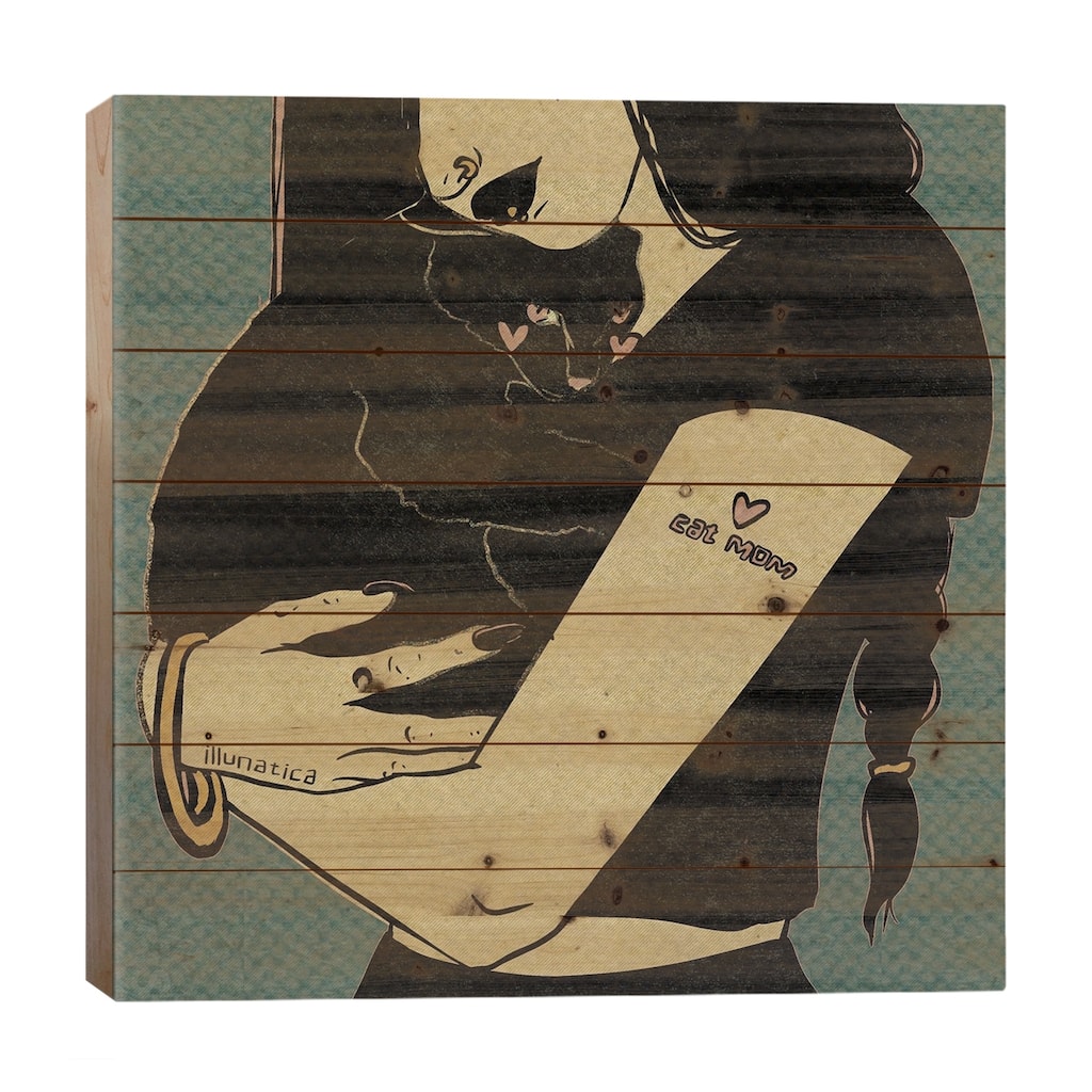 Cat Mum Print On Wood by Illunatica - Multi-Color