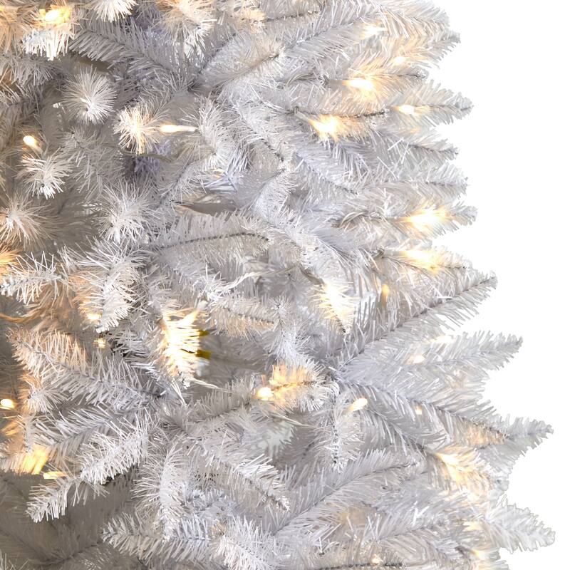 5’ Pre-Lit White Artificial Christmas Tree, Clear Lights - 5 Foot