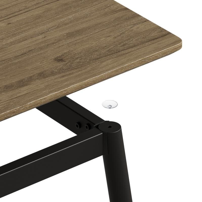 Modern Minimalist Dining Table with Black Metal Legs - Seats 6