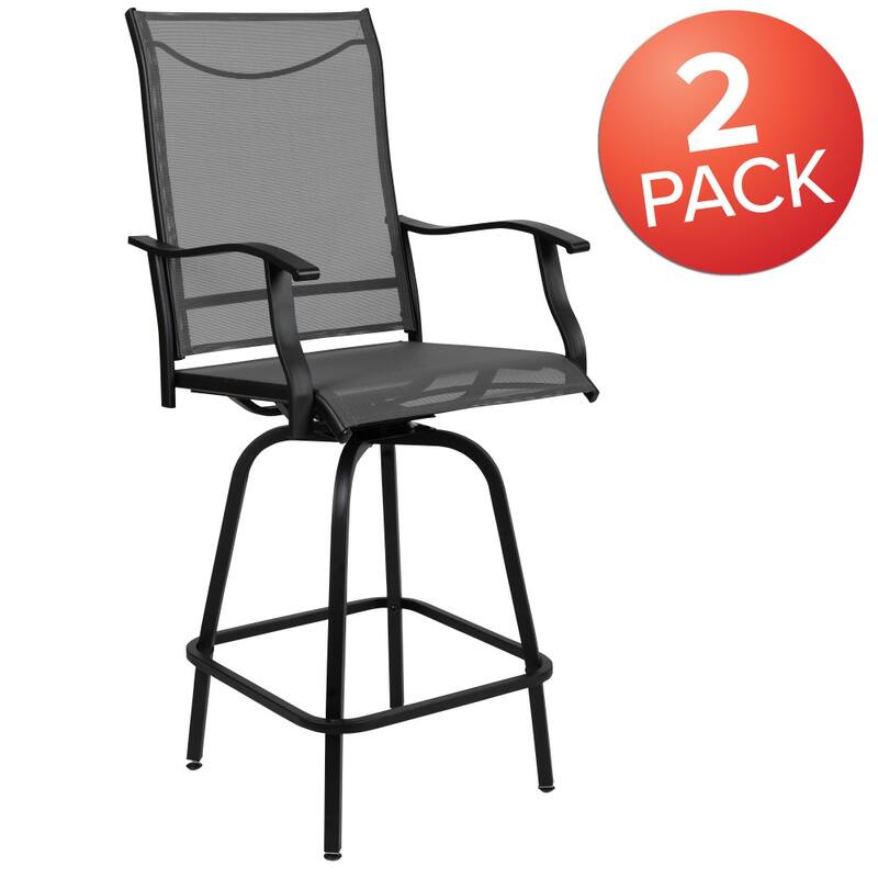 30" All-Weather Patio Swivel Outdoor Stools, Set of 2 - Garden Chair