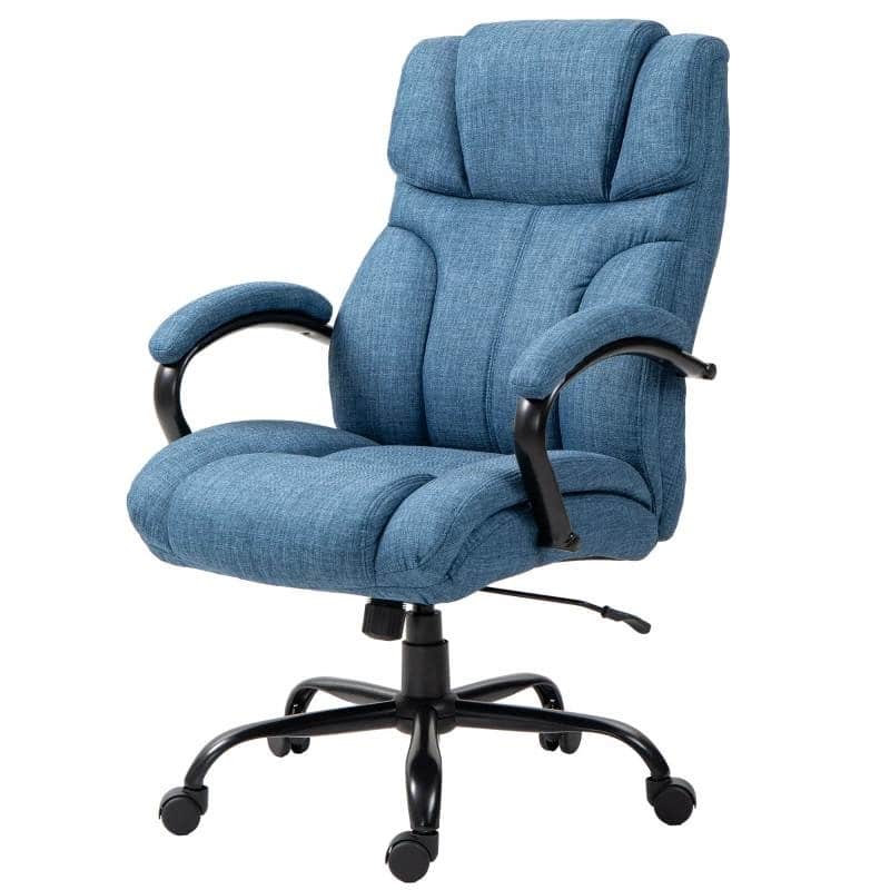 Big and Tall Executive Office Chair Adjustable Height Ergonomic High Back Linen Style Fabric