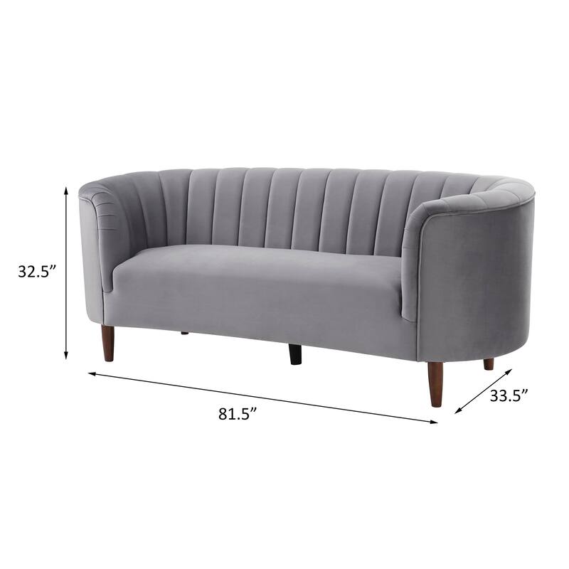 Yanna Tufted Sofa with Wooden Leg