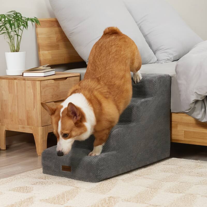 Pet Stairs for Small Dogs Cats Puppies Washable Non Slip Design - 4 Steps