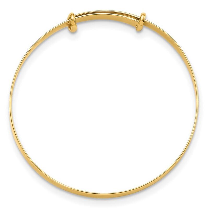 Curata 14k Yellow Gold Polished Expandable Baby Cuff Stackable Bangle Bracelet