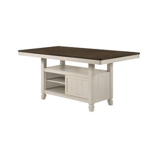 ACME Tasnim Counter Height Table in Oak and Antique White