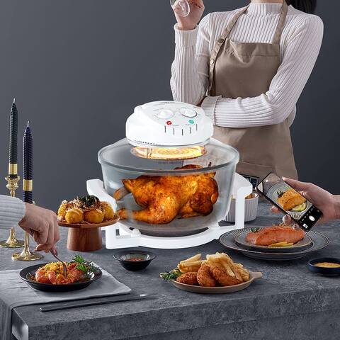 17QT Halogen Air Fryer 1400W Healthy Cook Roast Timer - 12.6 inch