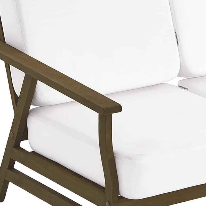 Modern Wood Cushioned 5-Piece Outdoor Patio Conversation Set