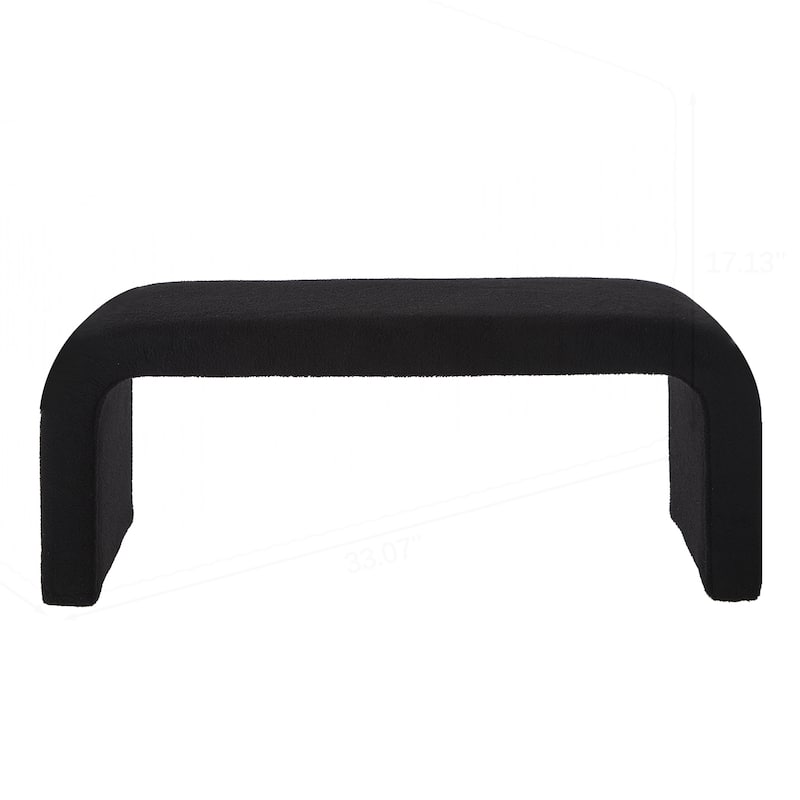 Set of 3 U-Shaped Modern Bench Teddy Ottoman