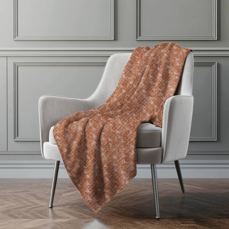 Premium Machine Washable Modern Boho Sherpa Throw Blanket - Terracotta - 4'2" x 5'10"
