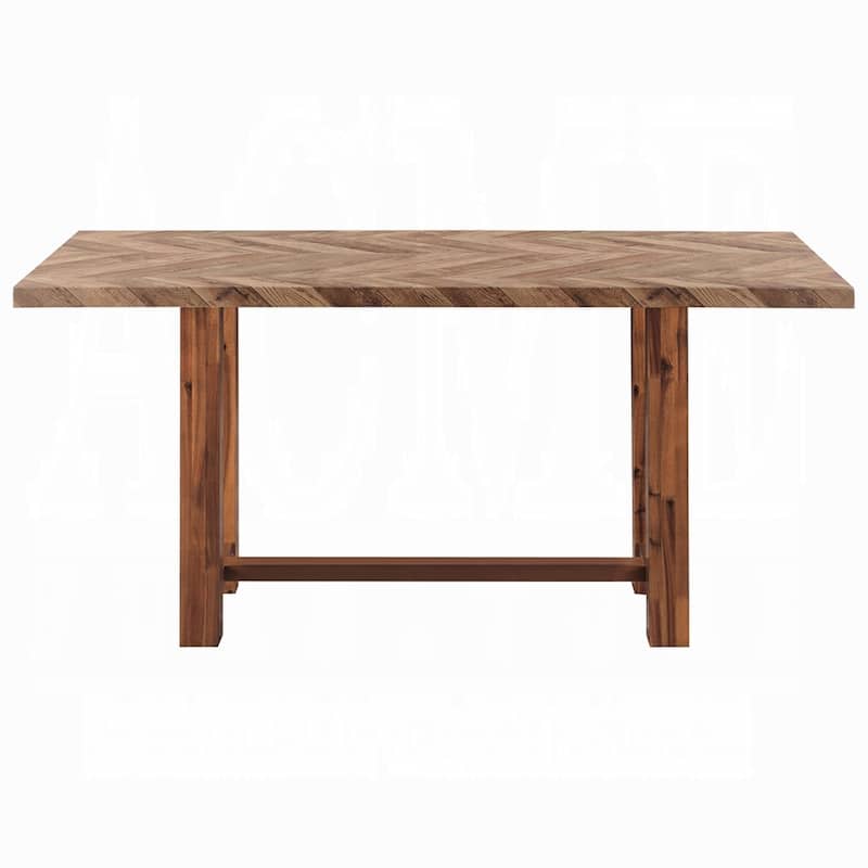 Elsie Counter Height Dining Table, Brown Wood, Rectangular 71 Inch Top