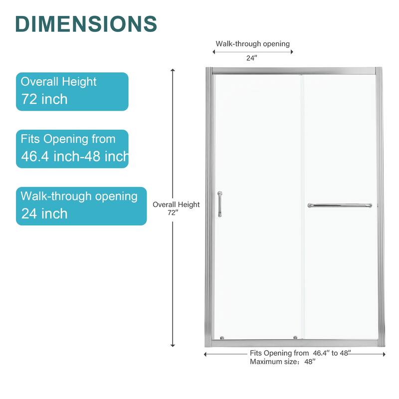 Shower Door Single Sliding Bypass Shower Enclosure