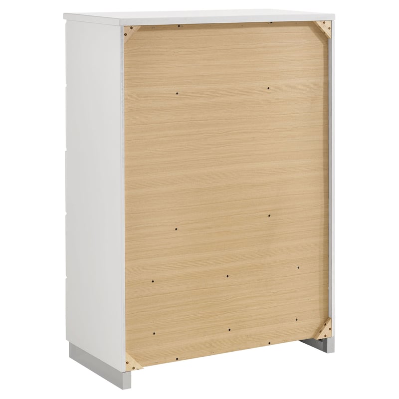 Felicity Glam Panel Bedroom Set Glossy White