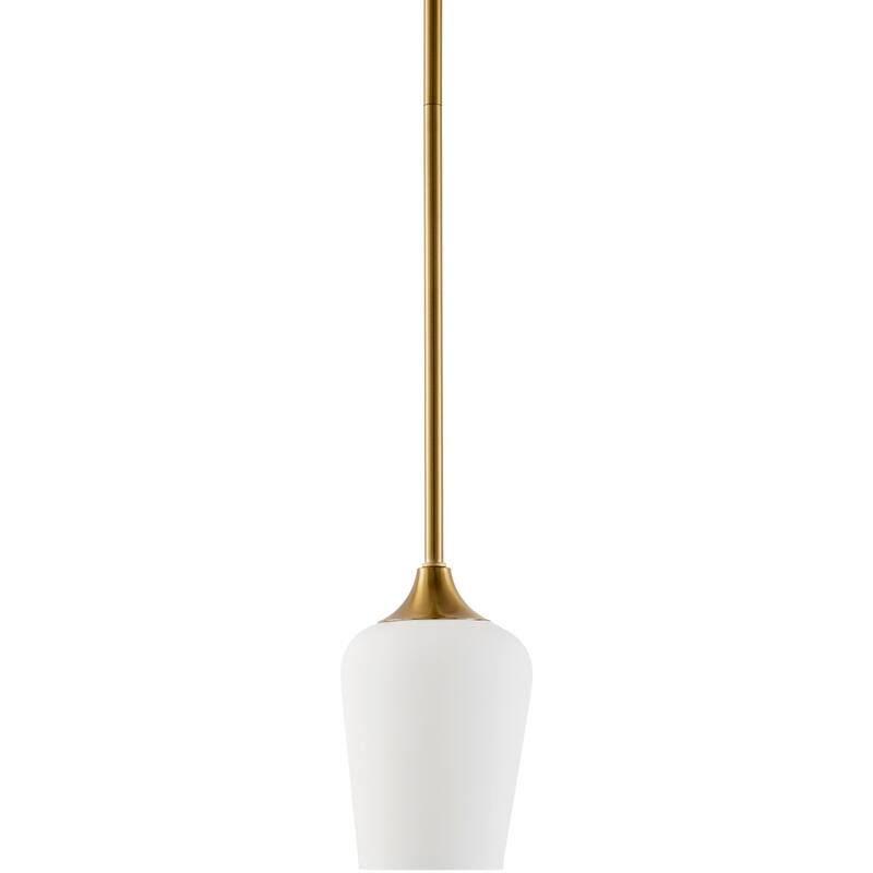 Livabliss Yueva Modern Pendant - 5"L x 5"W x 7"H - Brass
