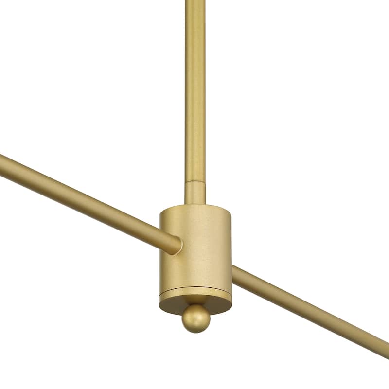 Shuman 4-light Dimmable Linear Chandelier Modern Gold Island Pendant - 33 inches