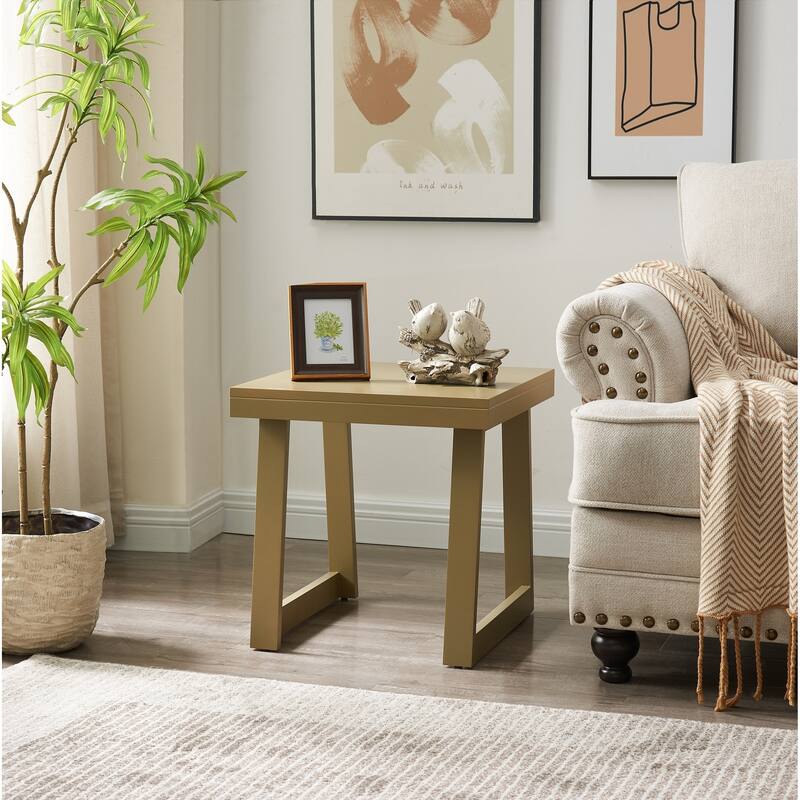 Charlie Modern Wood End Table with Open Storage Shelf - 18"L x 18"W x 18"H - Lemon Pepper