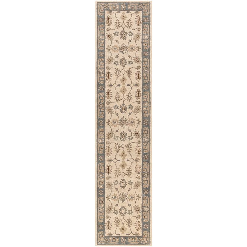 Livabliss Harrat Hand-Tufted Bordered Wool Runner Rug