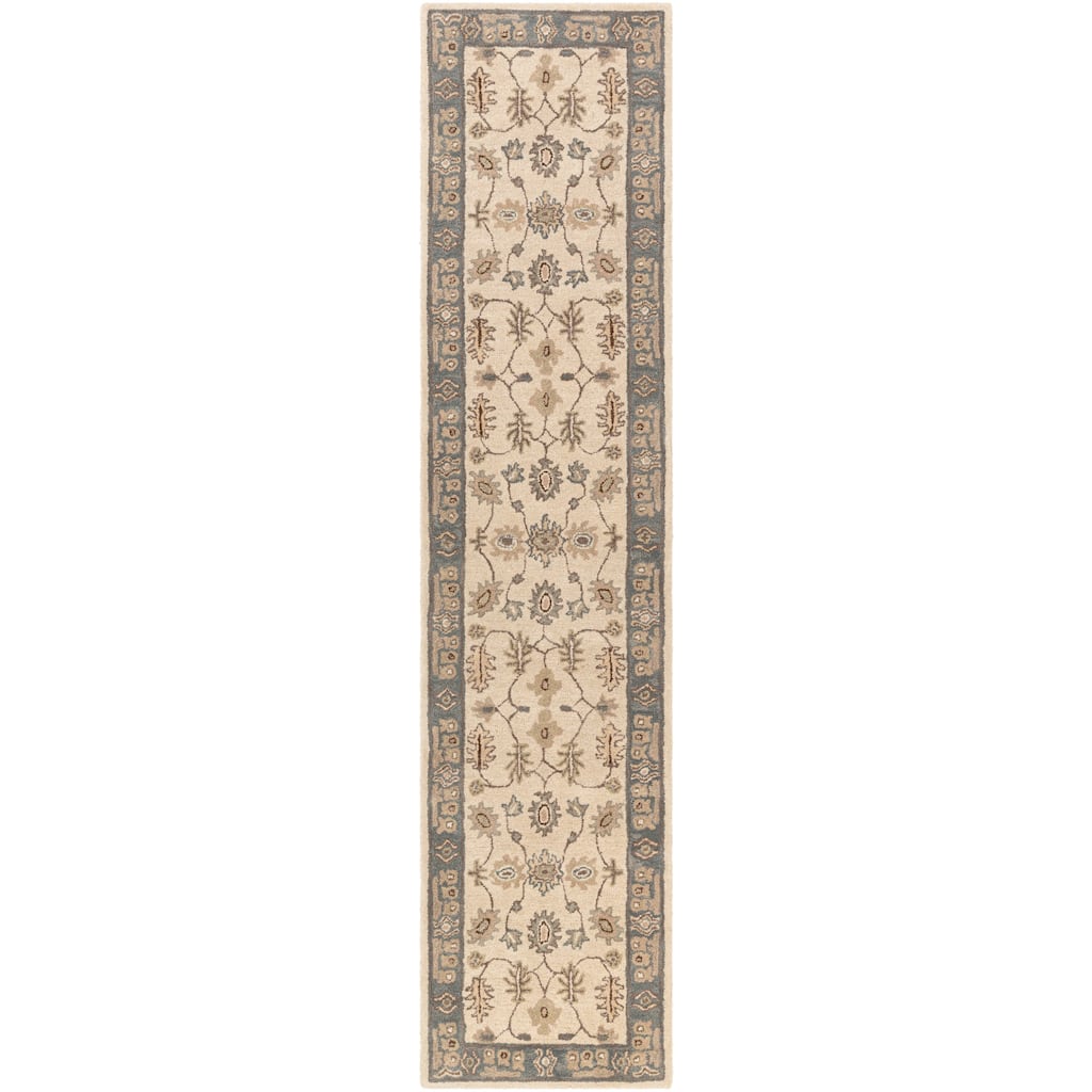 Livabliss Harrat Hand-Tufted Bordered Wool Runner Rug