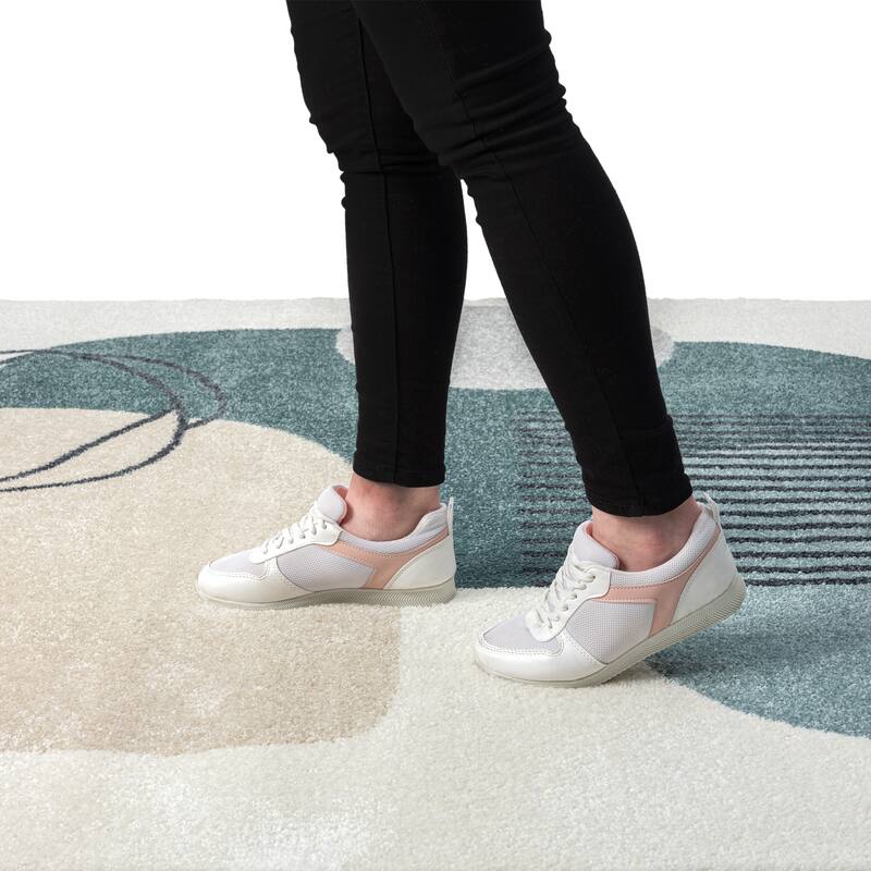 Abani Rugs Deco Cream Minimalist Geometric Area Rug