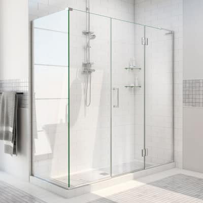 DreamLine Unidoor-X 70 in. W x 30 3/8 in. D x 72 in. H Frameless Hinged Shower Enclosure - 30.38" x 70" - 30.38" x 70"