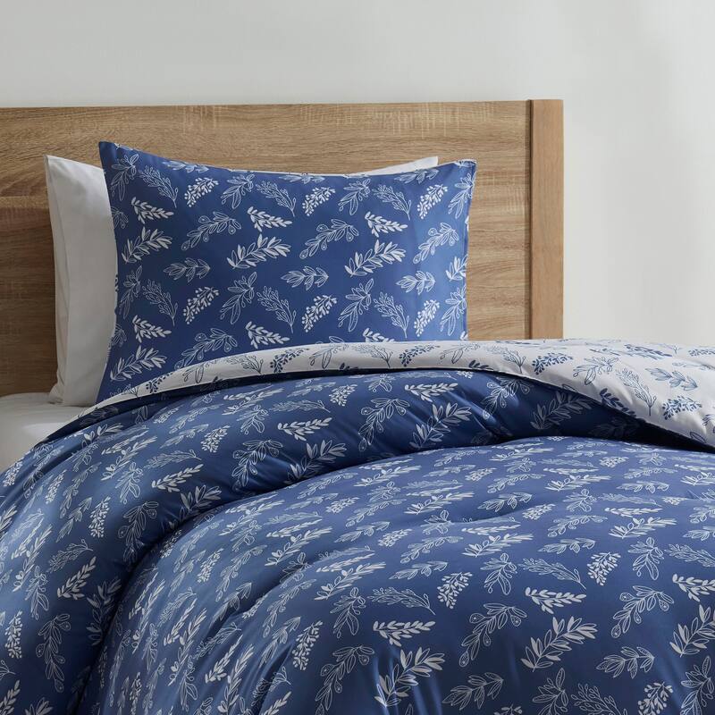 Empyrean 3PC Reversible Botanical Printed Comforter Bedding Set