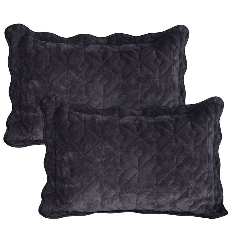 Serenta Diamond Flannel Quilted 4-piece Coverlet Set