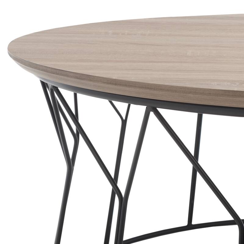 SAFAVIEH Kweon Mid-Century Wood Coffee Table - 35.4" x 35.4" x 15.8" - 35Wx35Dx16H - Light Grey