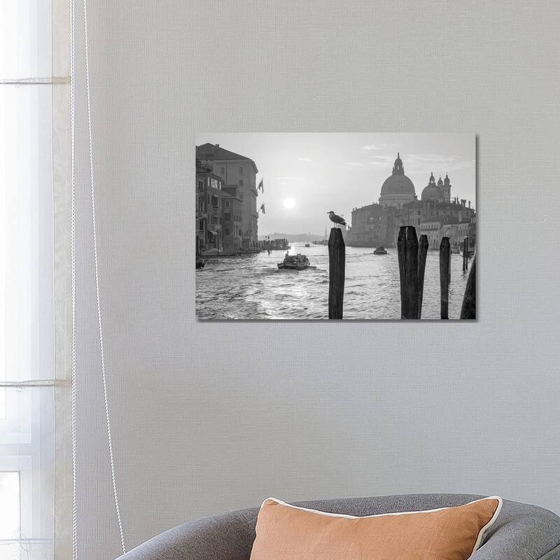 iCanvas "Sunrise At The Canal Grande In Black And White, Venice, Italy" by Jan Becke Canvas Print - 18x26x1.5