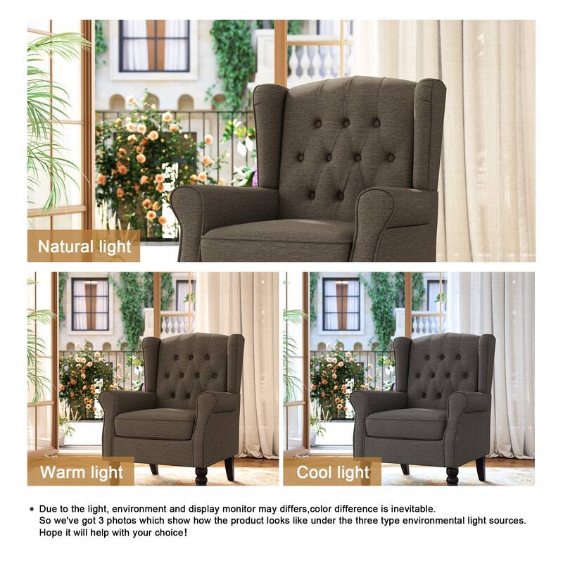 Modern Classic Button Tufted Accent Chair Upholstered Armchair