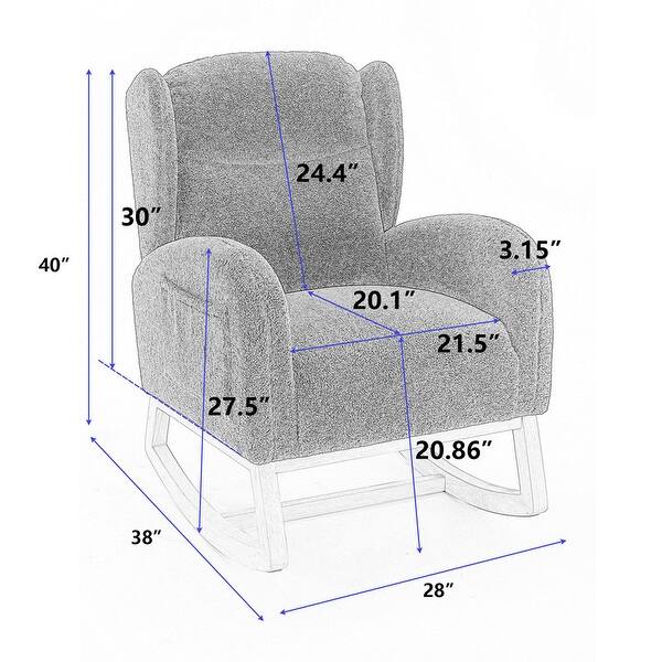 Modern Teddy Fabric Rocking Chair With Packet Wood Legs - Bed Bath ...