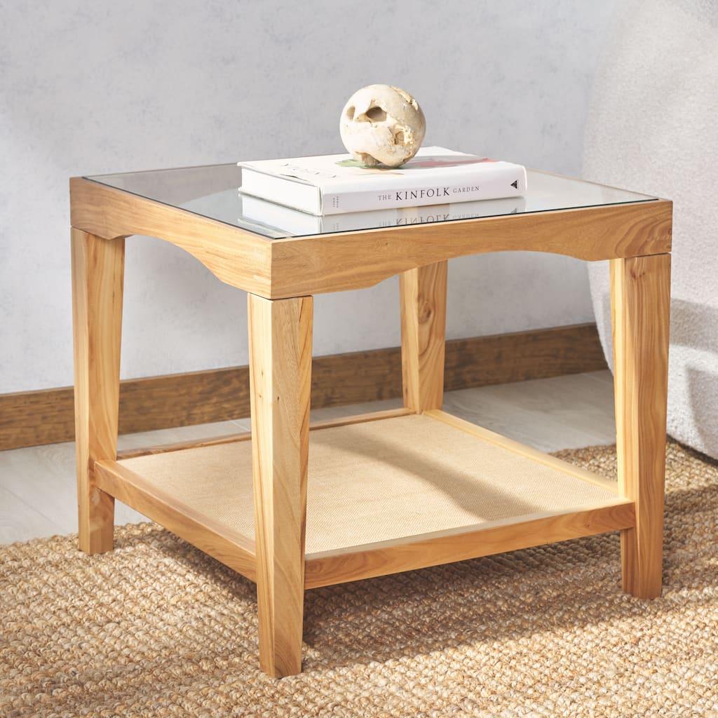 SAFAVIEH Couture Nicolella Square Glass Accent Tabl - 22"W x 22"D x 20"H
