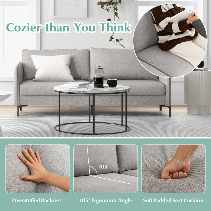 Costway Modern 76'' Loveseat Sofa Couch for Living Room Apartment Dorm - See Details
