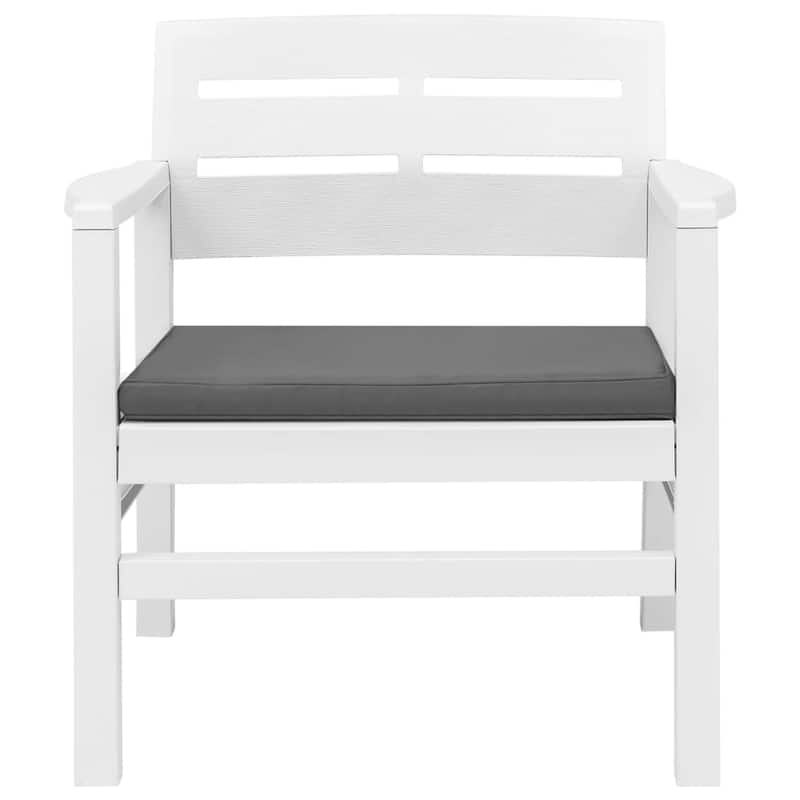 vidaXL Patio Furniture Set 4 Piece Conversation Set Table and Chairs Plastic - 30.7" x 21.7" x 15"