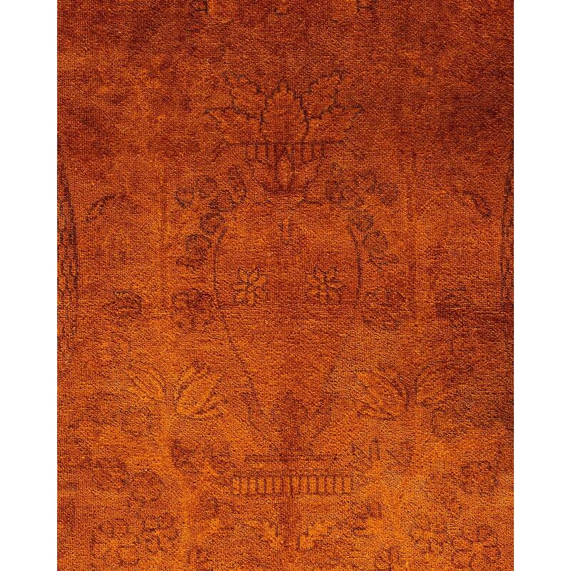 Overdyed, One-of-a-Kind Hand-Knotted Area Rug - Orange - 12' 4" x 17' 5"