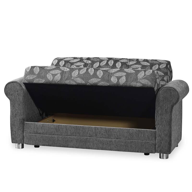 Collection Upholstered Convertible Loveseat With Storage - Grey Multi