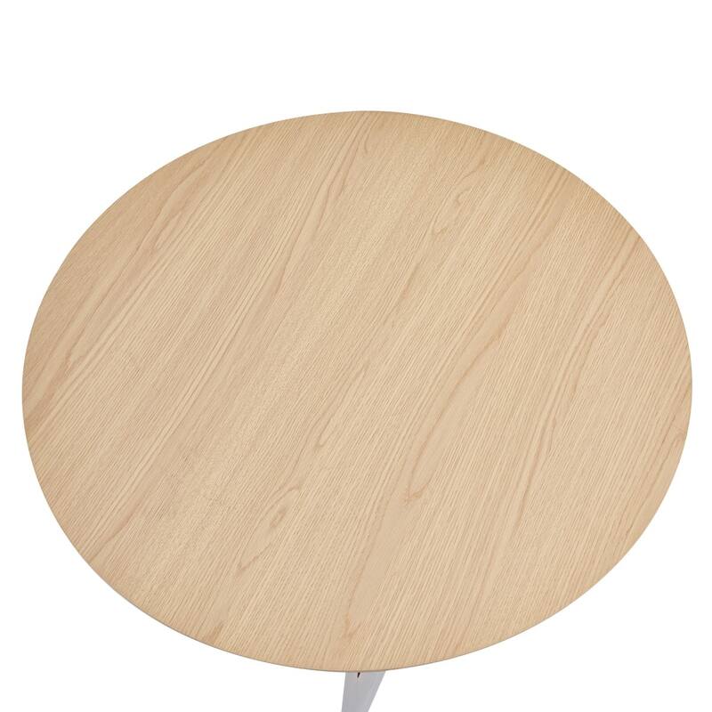 37" Modern Round Dining Table with Triangular Metal Legs