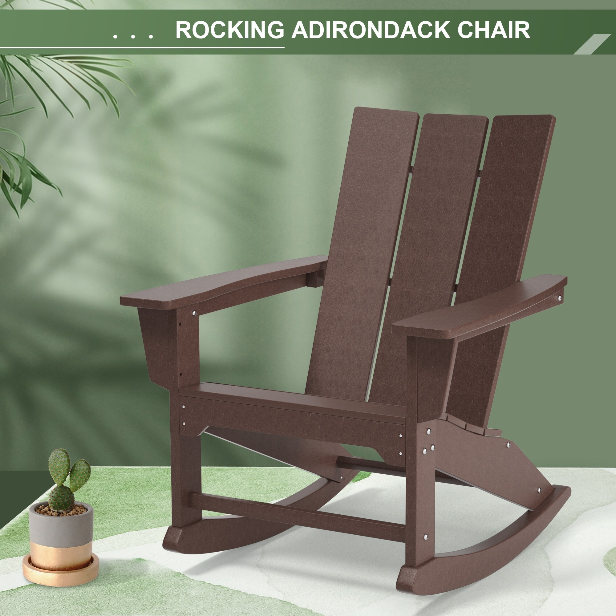 Outdoor HDPE Plastic Adult Rocking Adirondack Chairs Bed Bath