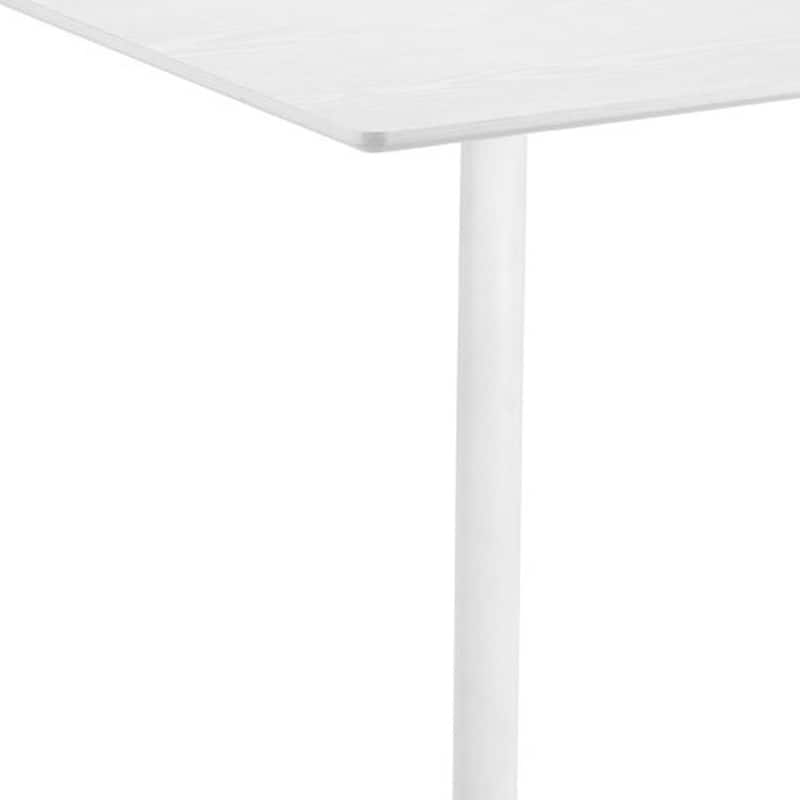 HomeRoots 24" White Wood and Steel Square Bar Table - 24.00 in. x 41.70 in. x 24.00 in.
