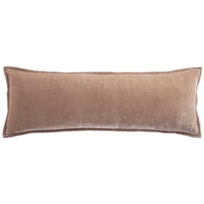 HiEnd Accents Stella Faux Silk Velvet Romantic Western Long Lumbar Pillow, 14"x42"