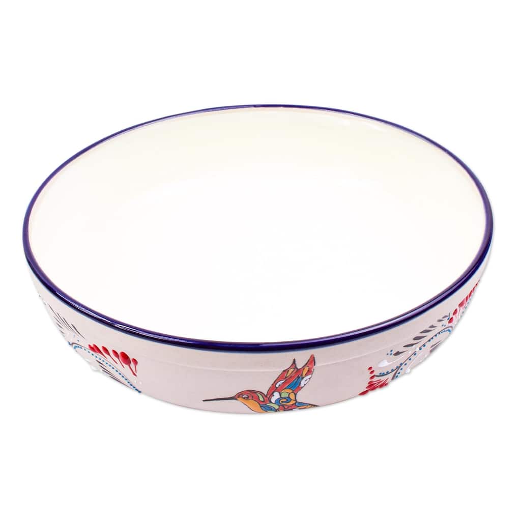 Novica Handmade Colibri Ceramic Serving Dish