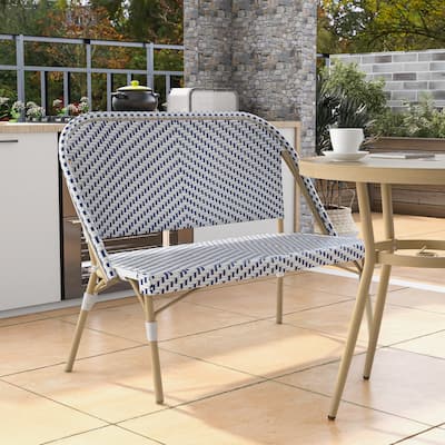 Ariel Beach Natural Tone Aluminum Patio Bench by Furniture of America
