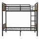 preview thumbnail 7 of 10, Convertible Twin XL Metal Bunk Bed with Ladder, Guardrails, and Rustic Wood Accents