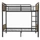 preview thumbnail 8 of 37, Metal Bunk Bed Retro Black Bed Frame with Ladder and Guardrail, Industrial Detachable Bunkbeds Convertible 2 Platform Beds