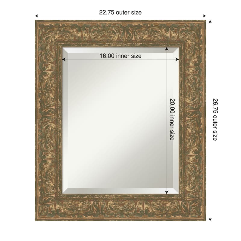 Luxe Beveled Framed Wall Mirror - 23 x 27 in - Luxe Bronze Gold