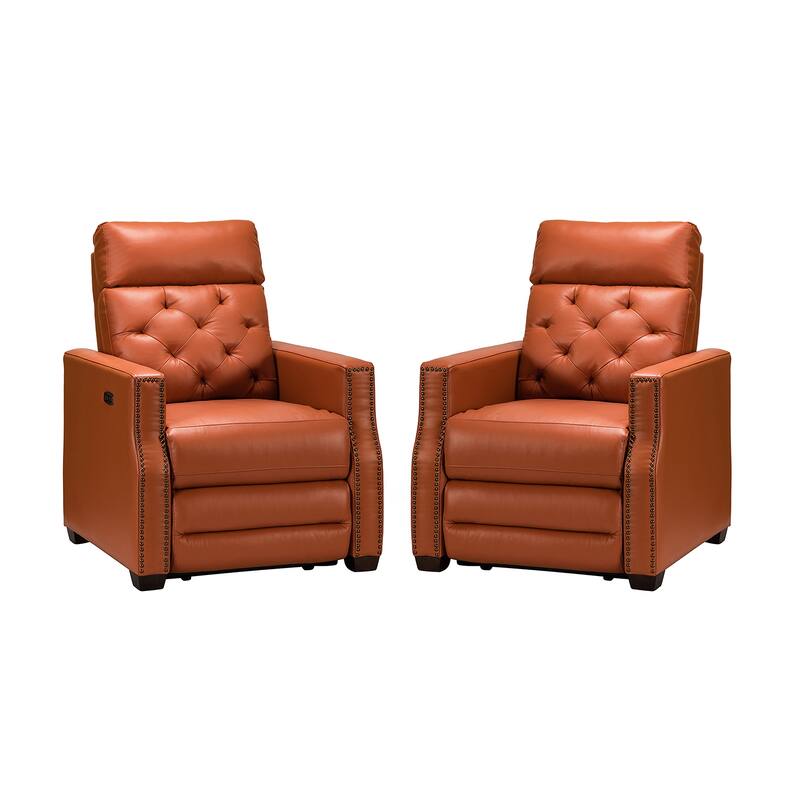 Alina 31.50"Wide Genuine Leather Power Recliner with USB Port, Set of 2